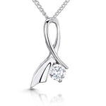 Load image into Gallery viewer, Sterling Silver Pendant Set With Cross Over Cubic Zirconia Stone
