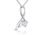 Load image into Gallery viewer, Sterling Silver Pendant Set With Cross Over Cubic Zirconia Stone
