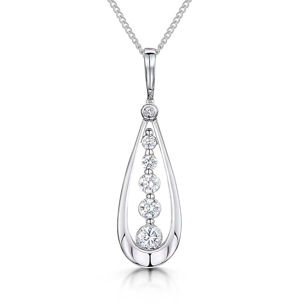 Sterling Silver Open Teardrop Pendant