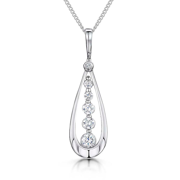 Sterling Silver Open Teardrop Pendant