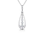 Load image into Gallery viewer, Sterling Silver Open Teardrop Pendant
