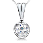 Load image into Gallery viewer, Sterling Silver And Cubic Zirconia Pendant Set On Long Bale

