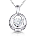 Load image into Gallery viewer, Sterling Silver Bubbly Pendant Set With Cubic Zirconia
