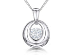 Load image into Gallery viewer, Sterling Silver Bubbly Pendant Set With Cubic Zirconia
