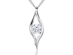 Load image into Gallery viewer, Sterling Silver Eye Shaped Pendant Set With Cubic Zirconia
