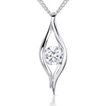 Load image into Gallery viewer, Sterling Silver Eye Shaped Pendant Set With Cubic Zirconia

