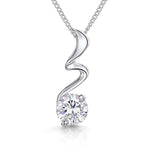 Load image into Gallery viewer, Sterling Silver Solitaire Pendant Set On A 'Squiggle' Bale
