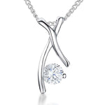 Load image into Gallery viewer, Sterling Silver X Pendant With Cubic Zirconia
