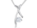 Load image into Gallery viewer, Sterling Silver X Pendant With Cubic Zirconia
