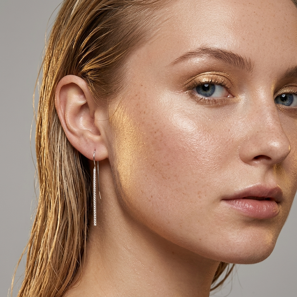Sterling Silver Long Stick Earrings