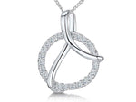 Load image into Gallery viewer, Pave Set Round Pendant With Sterling Silver Detail
