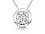 Load image into Gallery viewer, Sterling Silver Rubover Set 8mm Cubic Zirconia Pendant
