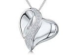 Load image into Gallery viewer, Sterling Silver Pave Set Strip Heart Pendant - JOOLS By Jenny Brown
