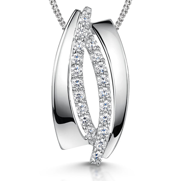 Sterling Silver Overlapping Marquise Pendant-JOOLS by Jenny Brown