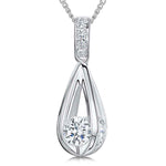 Load image into Gallery viewer, Sterling Silver Teardrop Cage Pendant With Inset Cubic Zirconias And Pave Bale
