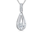 Load image into Gallery viewer, Sterling Silver Teardrop Cage Pendant With Inset Cubic Zirconias And Pave Bale
