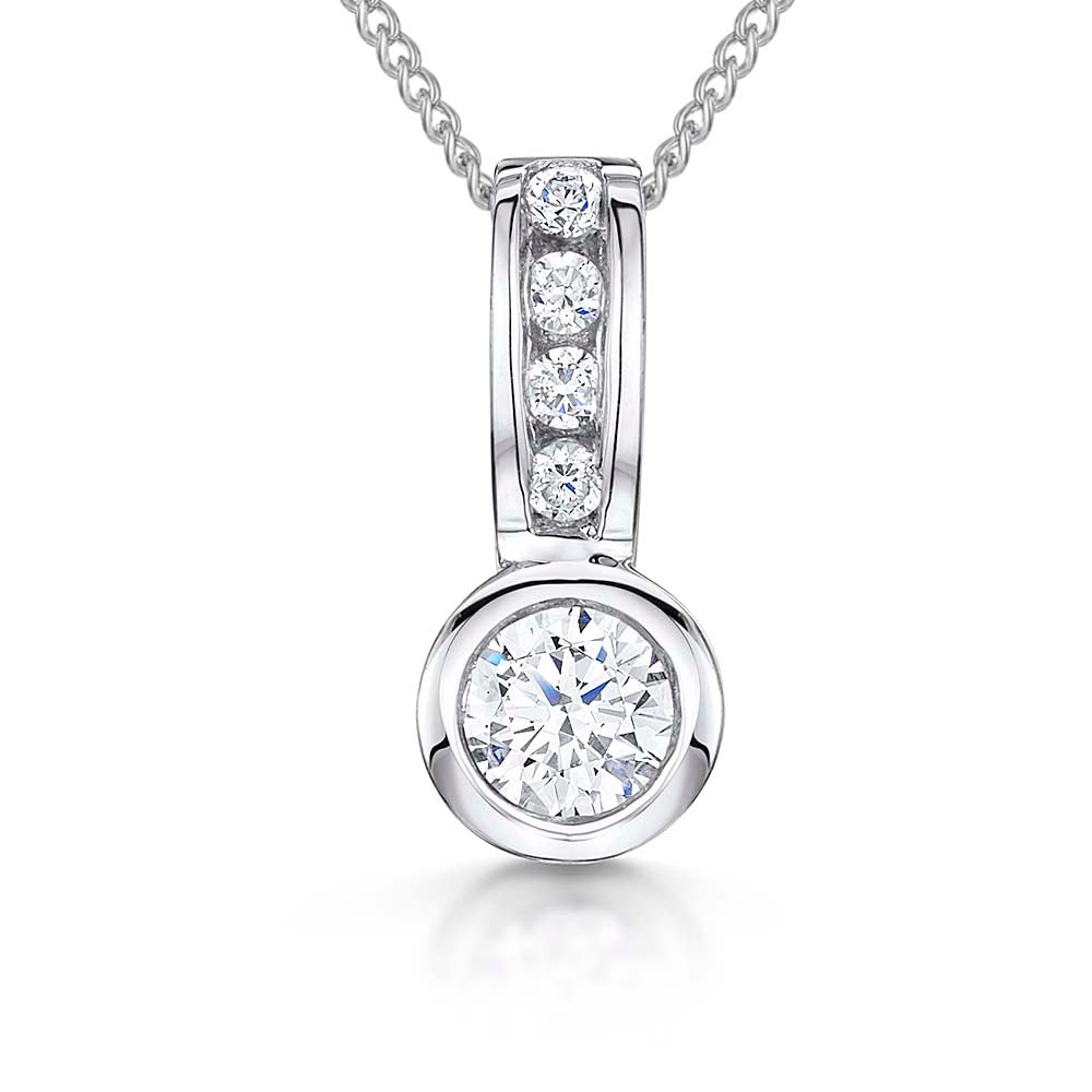 Sterling Silver Round  Solitaire Pendant - JOOLS By Jenny Brown