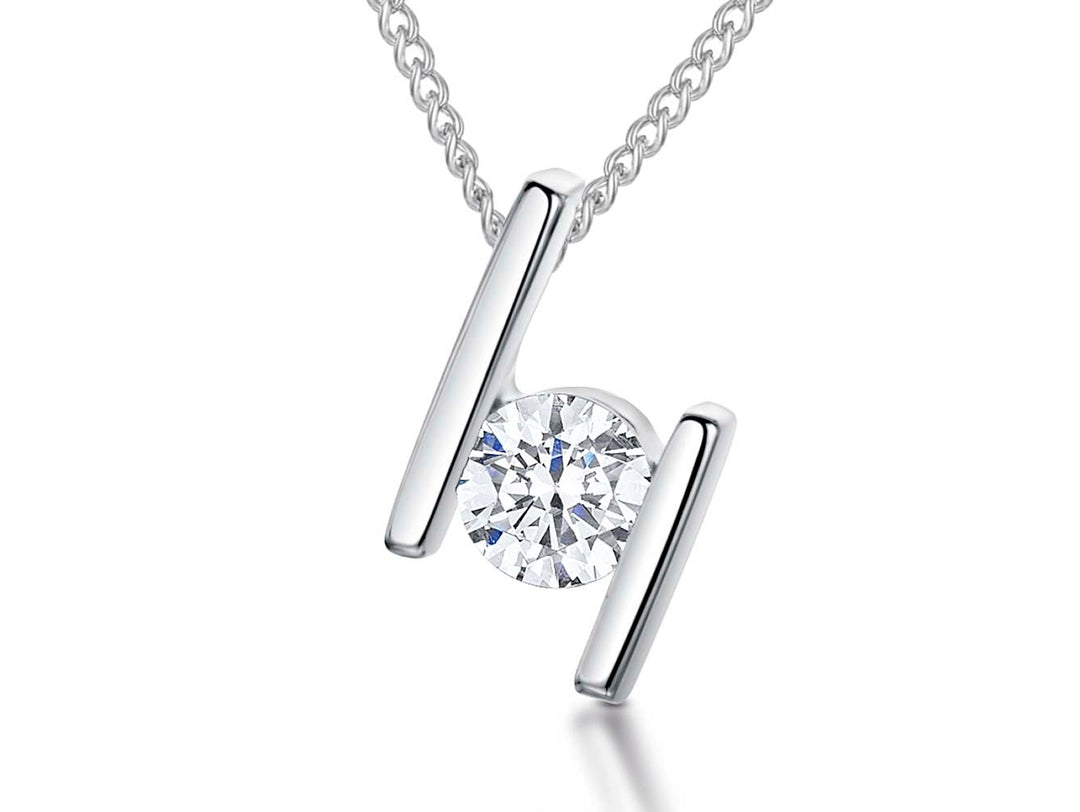 Sterling Silver Solitaire  Bar Pendant-JOOLS by Jenny Brown