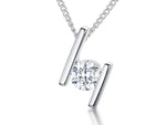 Load image into Gallery viewer, Sterling Silver Solitaire  Bar Pendant-JOOLS by Jenny Brown
