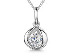 Load image into Gallery viewer, Sterling Silver Pendant Enclosed  With A 1 Carat Cubic Zirconia
