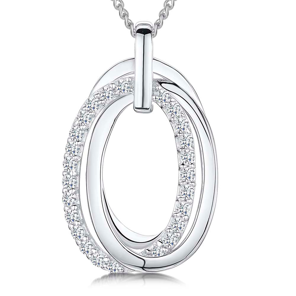 Sterling Silver Oval Double Link Pendant