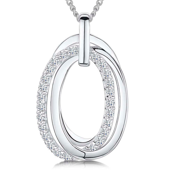 Sterling Silver Oval Double Link Pendant