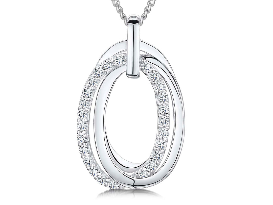 Sterling Silver Oval Double Link Pendant
