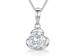 Load image into Gallery viewer, Sterling Silver Half Carat Round Cubic Zirconia Pendant - JOOLS By Jenny Brown

