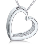 Load image into Gallery viewer, Sterling Silver Open Heart Pendant With Cubic Zirconia Set Inner Edge-JOOLS by Jenny Brown
