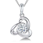 Load image into Gallery viewer, Sterling Silver Triangle Shaped Pendant With Open Curve Setting And Solitaire Cubic Zirconia
