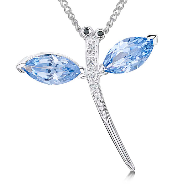 Sterling Silver Cubic Zirconia Dragonfly Pendant