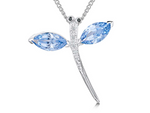 Load image into Gallery viewer, Sterling Silver Cubic Zirconia Dragonfly Pendant
