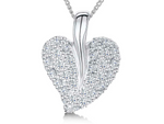 Load image into Gallery viewer, Sterling Silver  Pave Heart Pendant
