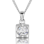 Load image into Gallery viewer, Sterling Silver Cubic Zirconia Cube Pendant
