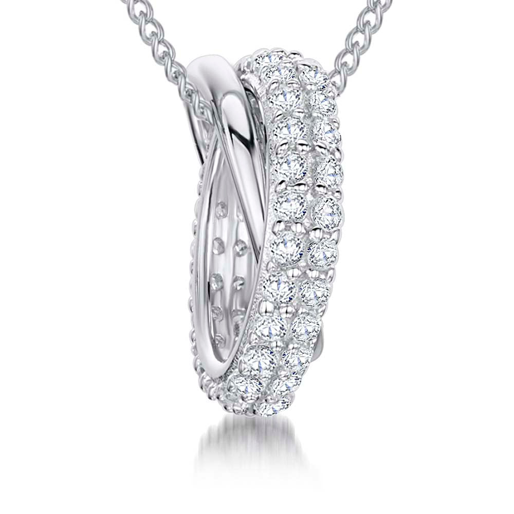 Sterling Silver  Interlocking Ring Pendant