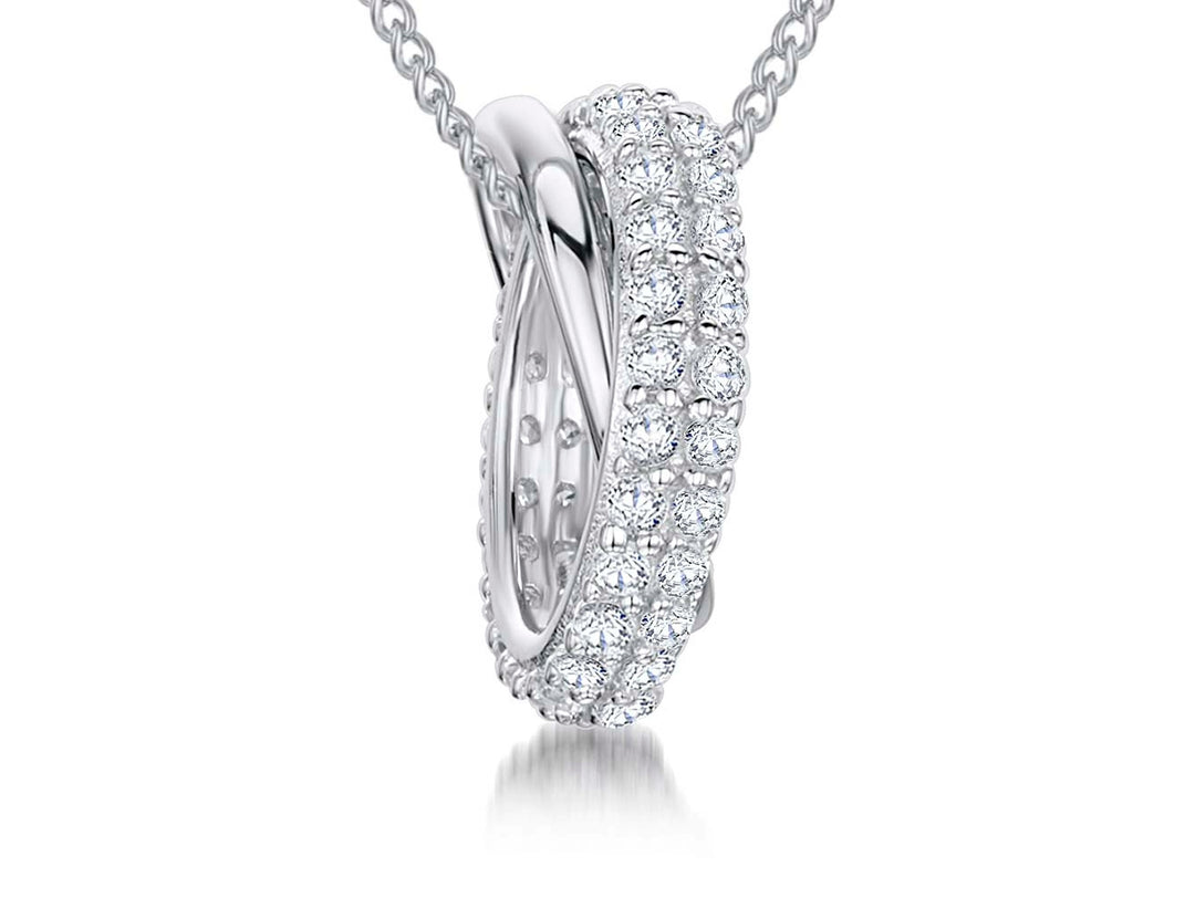 Sterling Silver  Interlocking Ring Pendant