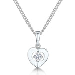 Load image into Gallery viewer, Sterling Silver Stone Centre Heart Pendant
