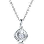 Load image into Gallery viewer, Sterling Silver Outer Swirl Solitaire Pendant
