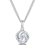 Load image into Gallery viewer, Sterling Silver Round Pendant With Cubic Zirconia In A Swirl Effect Setting
