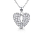 Load image into Gallery viewer, Sterling Silver Cubic Zirconia Pave Stone Set Heart  Pendant - JOOLS By Jenny Brown
