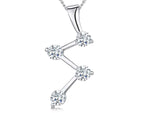 Load image into Gallery viewer, Sterling Silver Zig Zag Pendant Set With Cubic Zirconias
