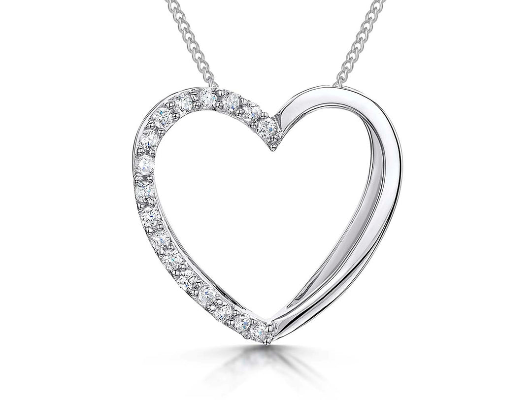 Sterling Silver Double Open Heart Pendant