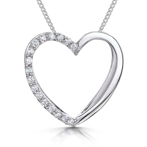 Sterling Silver Double Open Heart Pendant