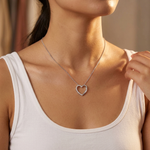 Load image into Gallery viewer, Sterling Silver Double Open Heart Pendant - JOOLS By Jenny Brown
