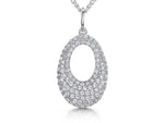 Load image into Gallery viewer, Sterling Silver Pave Cubic Zirconia Oval Pendant
