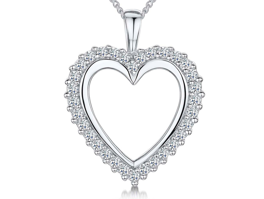 Sterling Silver Open Heart Pendant - JOOLS By Jenny Brown