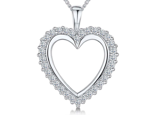 Sterling Silver Open Heart Pendant - JOOLS By Jenny Brown