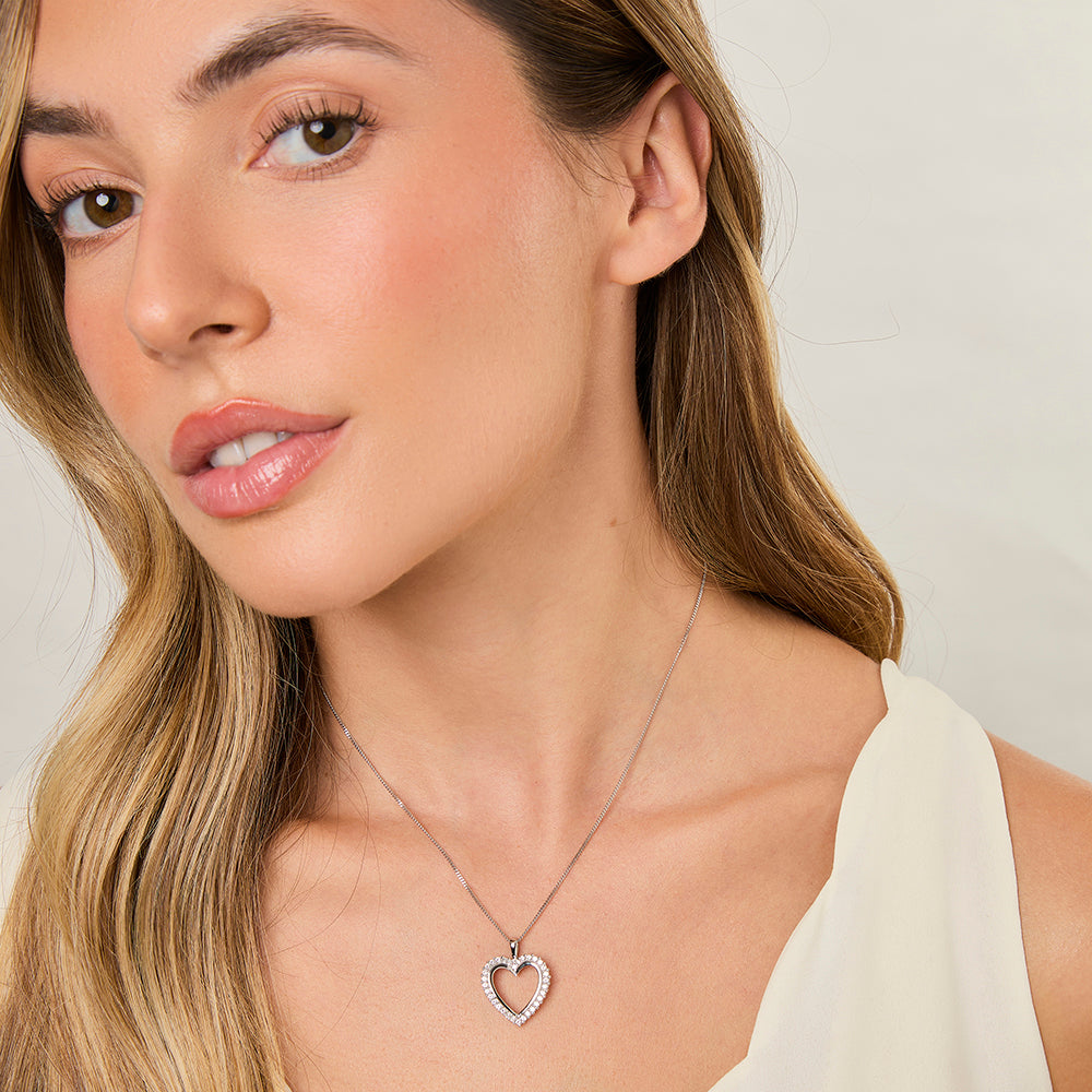 Sterling Silver Open Heart Pendant - JOOLS By Jenny Brown