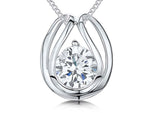 Load image into Gallery viewer, Solitaire Cubic Zirconia In A Sterling Silver Teardrop Style Setting
