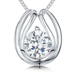 Load image into Gallery viewer, Solitaire Cubic Zirconia In A Sterling Silver Teardrop Style Setting
